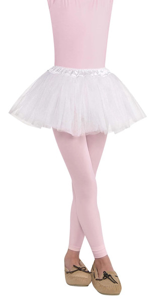 Dress Up Girls White Full Petticoat Tutu Child Ballet Costume Accessory MD/LG