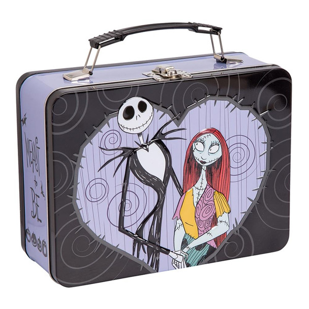 Disney Nightmare Before Christmas Jack N' Sally Large Lunch Box Tin Tote NBC