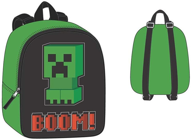 Bioworld Licensed Minecraft Creeper & Boom! Kids 10" Mini Backpack