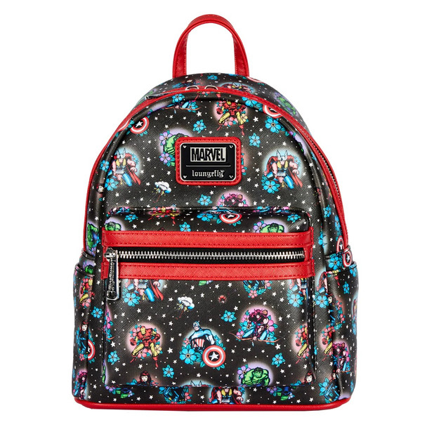 Loungefly Marvel Avengers Floral Tattoo Cosplay Mini Backpack