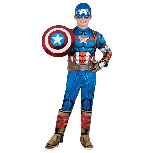 Licensed Marvel Captain America Premium Child Superhero Padded Costume XS 3-4