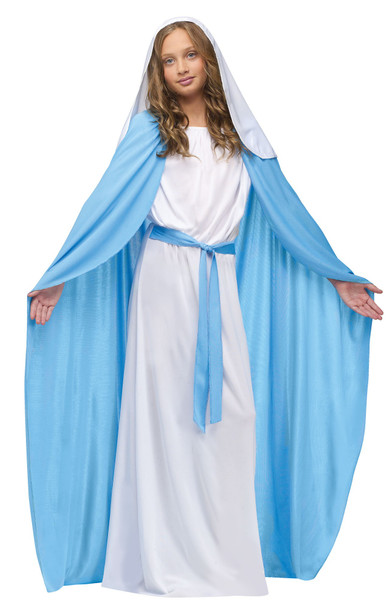 Biblical Virgin Mary Costume Girls Child Religious Christmas Bible SM 4-6