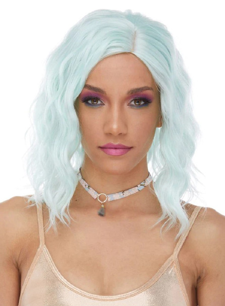 Quality Ecstasy Wavy Cool Mint Green Short Costume Wig