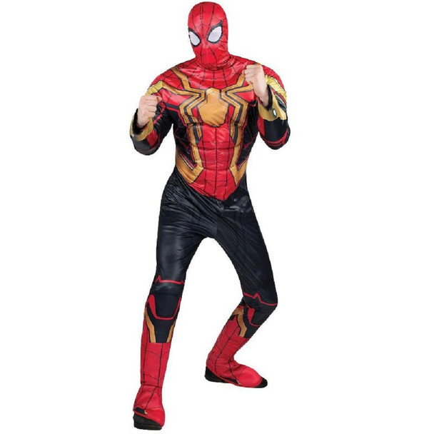 Marvel Comics Spider-Man Intergrated Suit Deluxe Adult Costume Jumpsuit Mask XL