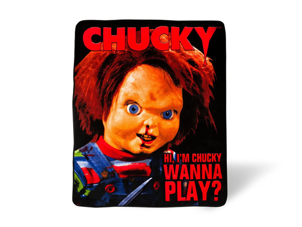 Silver Buffalo Child's Play Chucky Wanna Play? Fleece Throw Blanket 50" x 60"