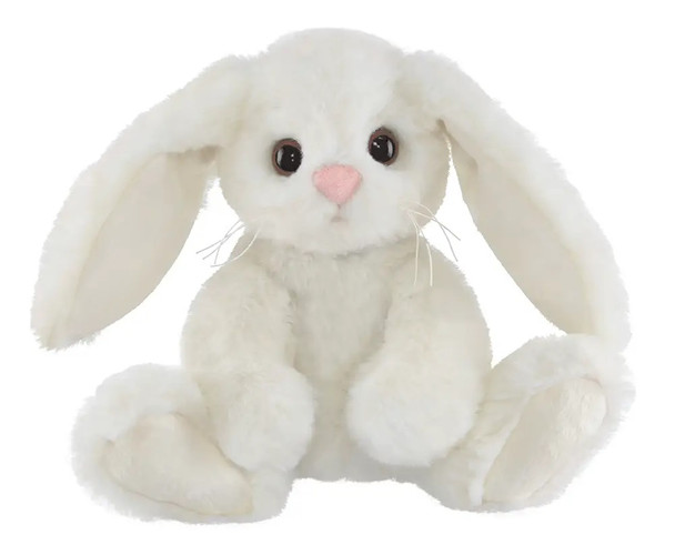 The Bearington Collection Lil' Whisker White Bunny Rabbit Stuffed Animal Plush