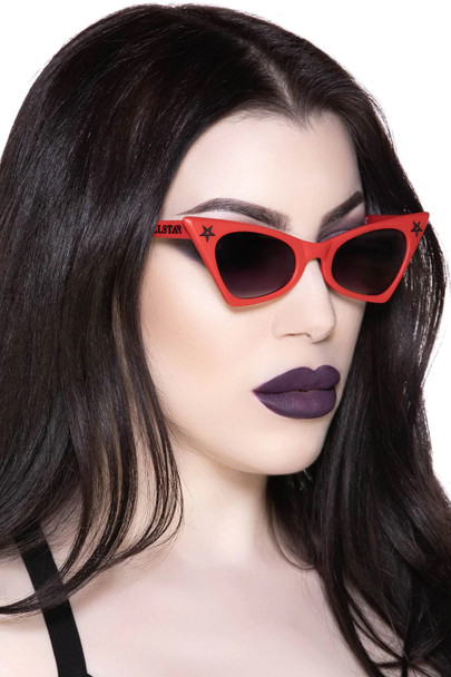 Killstar Nyte Sunglasses Statement Frames Blood Red