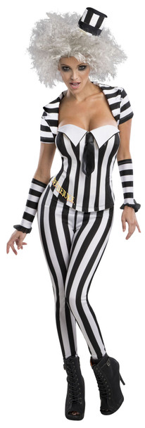 Beetlejuice The Movie Women's Costume Adult Striped Suit Corset SM 2-6