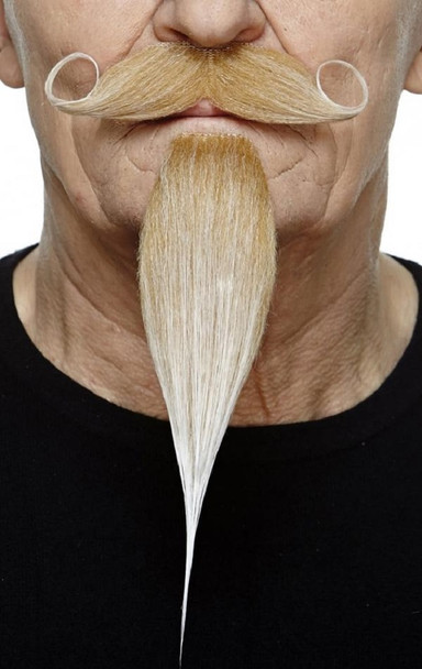 Dlx Blonde/White Beard Mustache Set 3M Self Adhesive Facial Hair Theatre