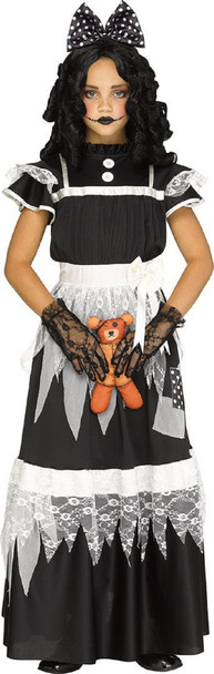 Victorian Deadly Dolly Gothic Doll Girls Halloween Costume Child MED 8-10