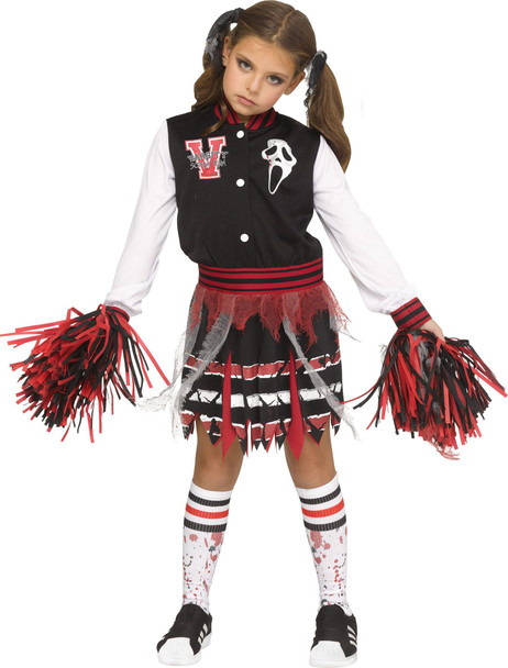 Scream For The Team Ghost Face Horror Halloween Child Girls Costume Dress 12-14