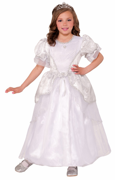 Deluxe Princess Pearl Costume Fancy White Dress Hoop Girls Child MEDIUM  8-10