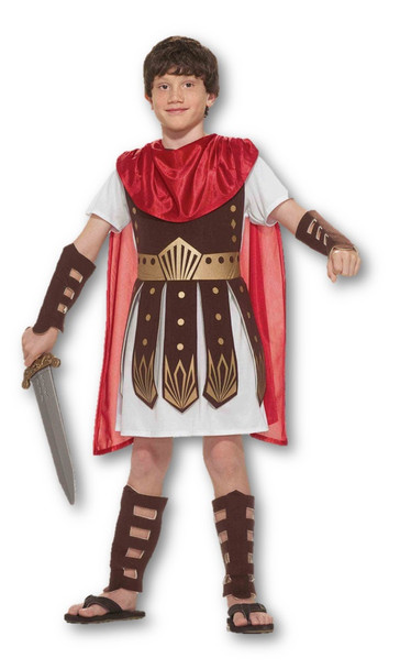 Roman Warrior Soldier Child Halloween Costume Size 4-6 Small Cape Tunic Armor