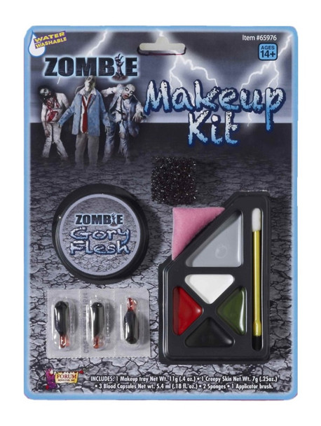 Zombie Flesh Makeup Kit Walking Dead Gray Blood Halloween Costume Accessory