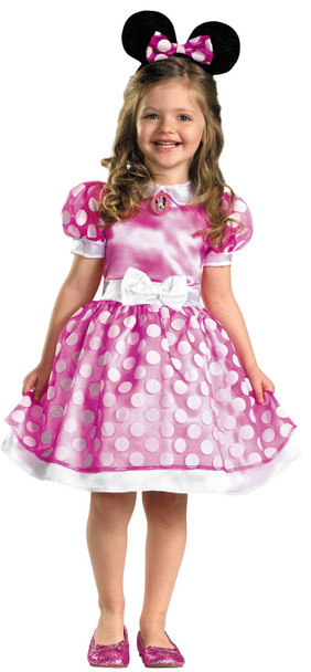Disney Club House Minnie Mouse Pink Polka Dot Costume Dress Toddler Girls 3T-4T