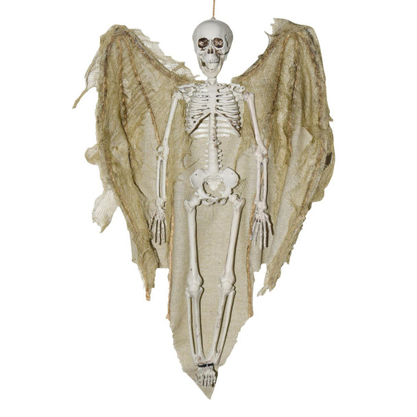16" Hanging Skeleton with Wings Spooky Halloween Party Decor Haunted House Prop