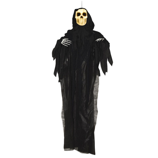 4ft Light-Up Head Black Reaper Hanging Prop Halloween Decoration