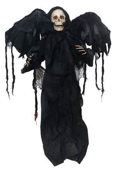 36" Hanging Animated Grim Reaper Prop Light-Up Eyes Halloween Decoration