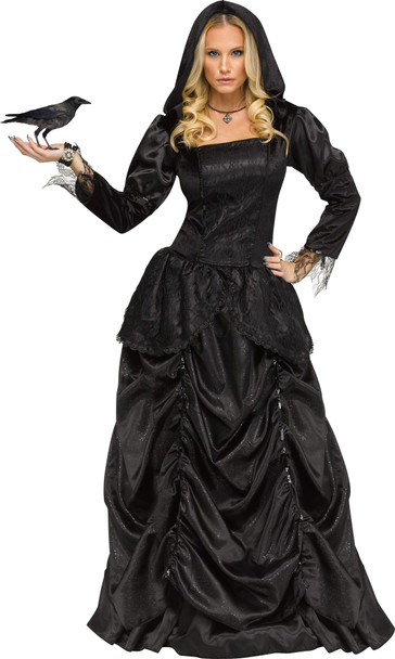 Wicked Evil Queen Black Gothic Gown Adult Women's Costume MD-LG 10-14