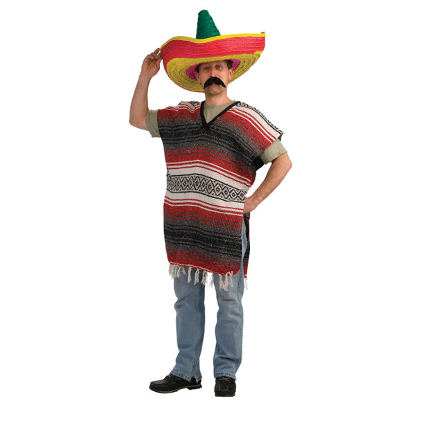 Fiesta Deluxe Serape Adult Unisex Poncho Blanket Costume One Size Cinco De Mayo