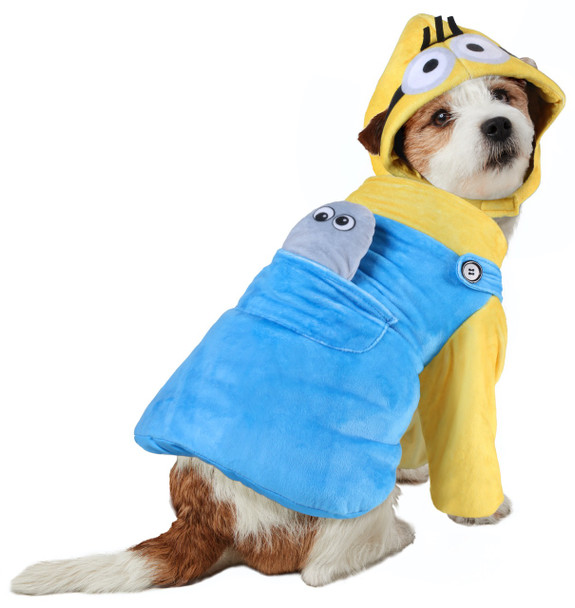 Licensed Minion Otto Pet Costume SMALL with Squeaker Plush Toy Rock