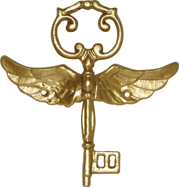 7.5" Cast Iron Flying Key Gold Halloween Wall Decor Harry Potter Style 1/PC