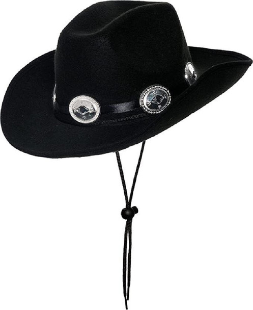 Conch Cowboy Black Felt Hat Adult Wild West Western Costume Accessory