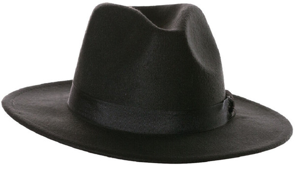 Black Fedora Hat Adult Roaring 20s Men's Costume Accessory Gangster