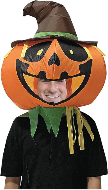 Photo Real Pumpkin Inflatable Head Adult Costume Accessory