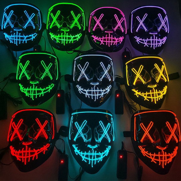 Neon Light-Up Purge Inspired Halloween Mask Scary Costume Accessory 1/PC