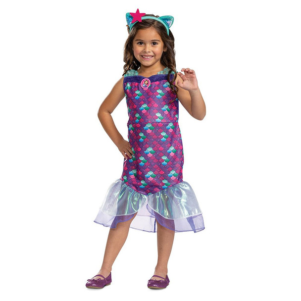 Dreamworks Gabby's Dollhouse Mercat Classic Dress Toddler Costume 3T-4T