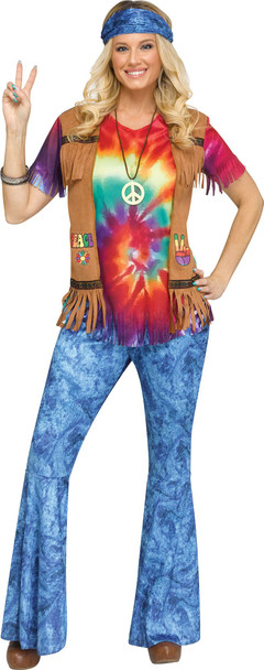 Groovy Baby 60's Adult Women's Hippie Costume SM/MD 2-8
