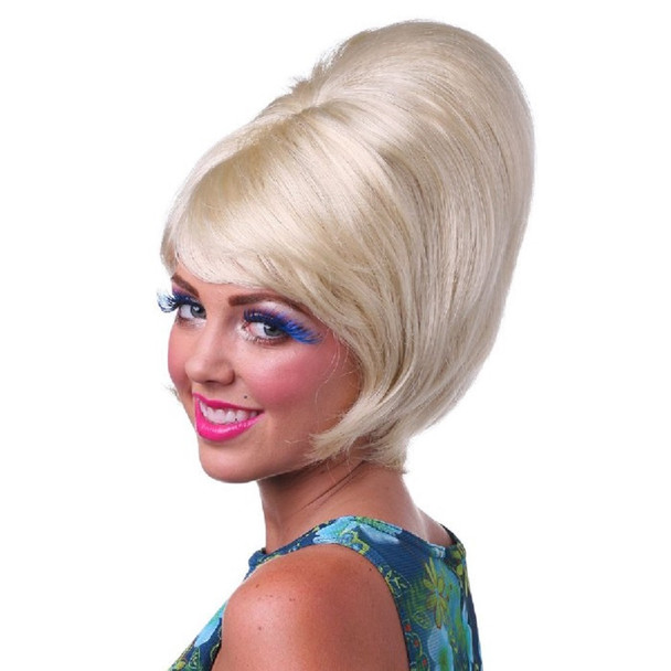 Blonde Beehive Tall Wig Quality 50's 60's Rock and Roll Quality Costume Accessory