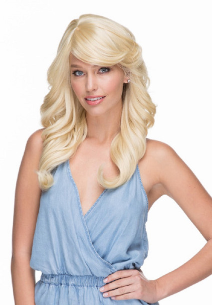 High Quality Blush Phoenix Cali Blonde Heat Friendly Long Wavy Wig w/ Side Bangs