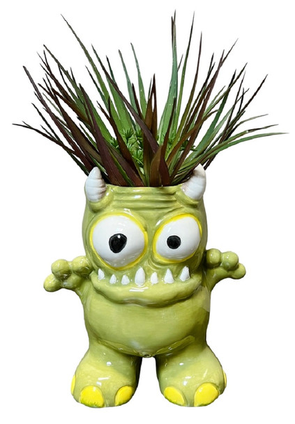 Streamline Imagined Kooky Hugo The Monster Green Planter Plant Pot Home Decor