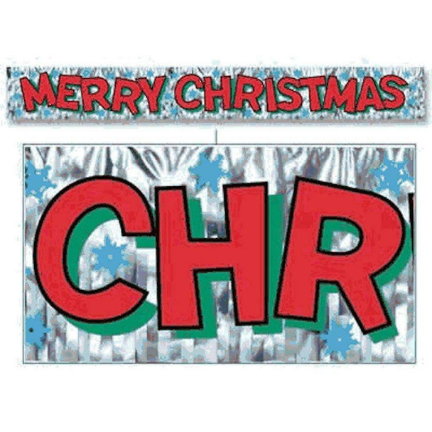 5' Metallic Merry Christmas Fringe Banner Holiday Decoration 1/PK