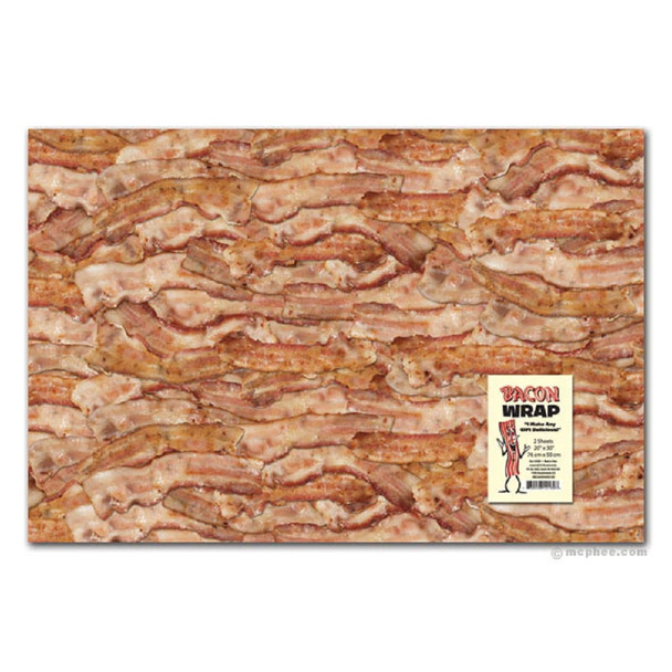 Archie McPhee Realistic Bacon Print Gift Wrapping Paper Wrap 2 Sheets