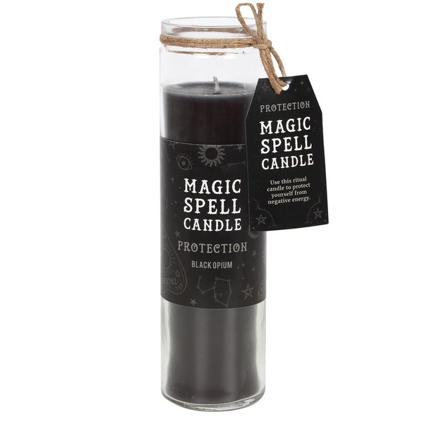 Black Magic Spell Candle for Protection Black Opium Scented Burn Time 70 Hours