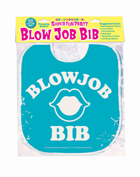 Blow Job Party Bib Oral Neck Napkin Bachelorette Funny Gag Gift Naughty Teal