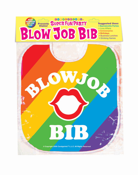 Blow Job Party Bib Oral Neck Napkin Bachelorette Funny Gag Gift Naughty Rainbow