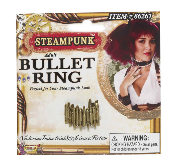 Steampunk Bullet Ring Antique Look Industrial Victorian Jewelry Costume Prop New