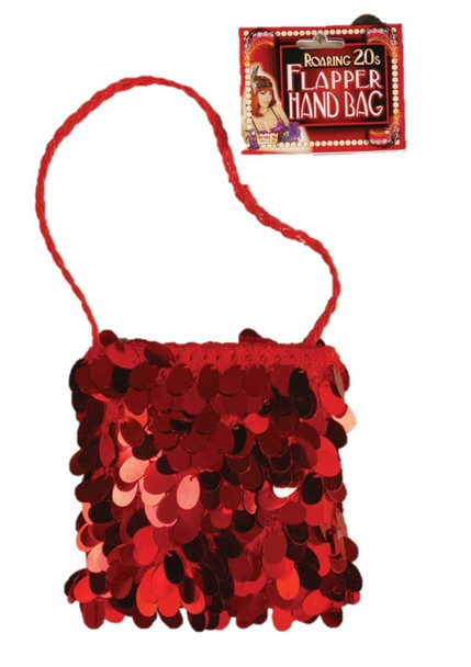 Roaring 20's Spangle Purse Costume Accessory Prop Red Flapper Handbag Women New