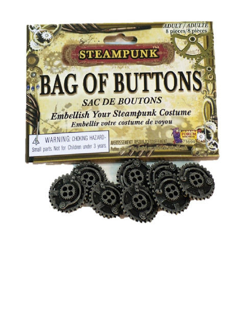 Steampunk Bag of Buttons Victorian Industrial Jewelry Costume Accessory Prop New