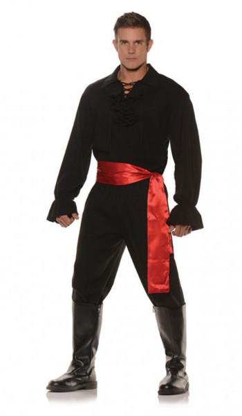 Frontier Mens Adult Black Pirate Halloween Costume Shirt Accessory-Xl 