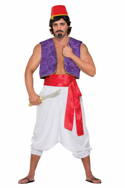 White Desert Prince Adult Pants Aladdin Sultan Harem Genie Costume Accessory