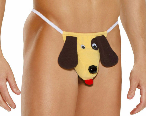 Elegant Moments Men Sexy Puppy Love Doggy Pouch Thong Underwear One Size