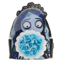 Loungefly Corpse Bride Emily Blue Flower Bouquet Cosplay Mini Backpack Bag Purse