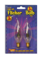 Flickering Light Bulb For Candelabra Base Lamps 3 Watt 110V Long Life 2 Pack