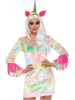 Leg Avenue Enchanted Unicorn Hoodie Costume Hooded Women's Dress Magical LARGE