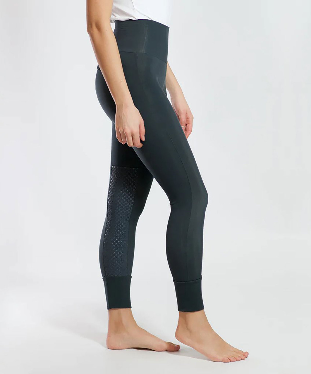 Black Criss-Cross 7/8-length Leggings by Chandra Yoga & Active Wear